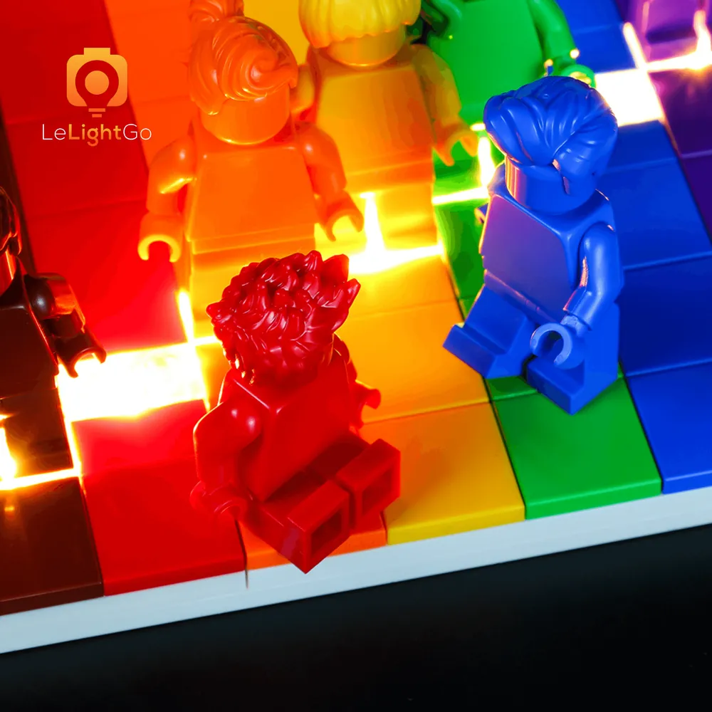 LEGO 40516 with LeLightGo light kit, vibrant glowing colors