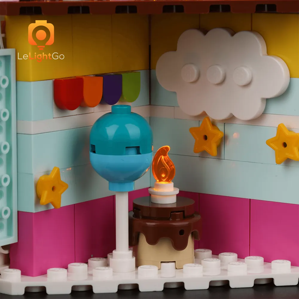 Micro-LED wiring on LEGO Birthday Cake 40641 lighting kit
