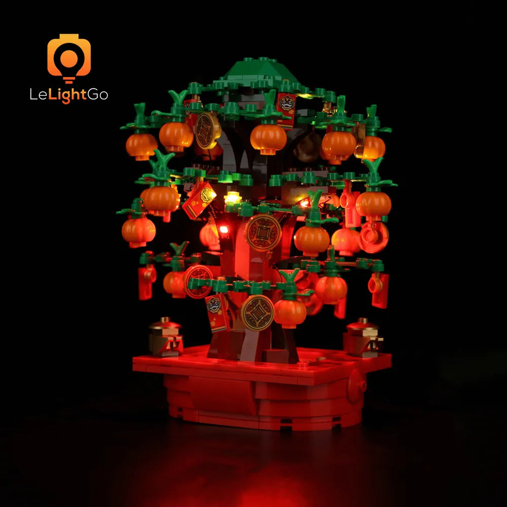 LeLightGo LED kit for LEGO Money Tree 40648 showing micro-LEDs