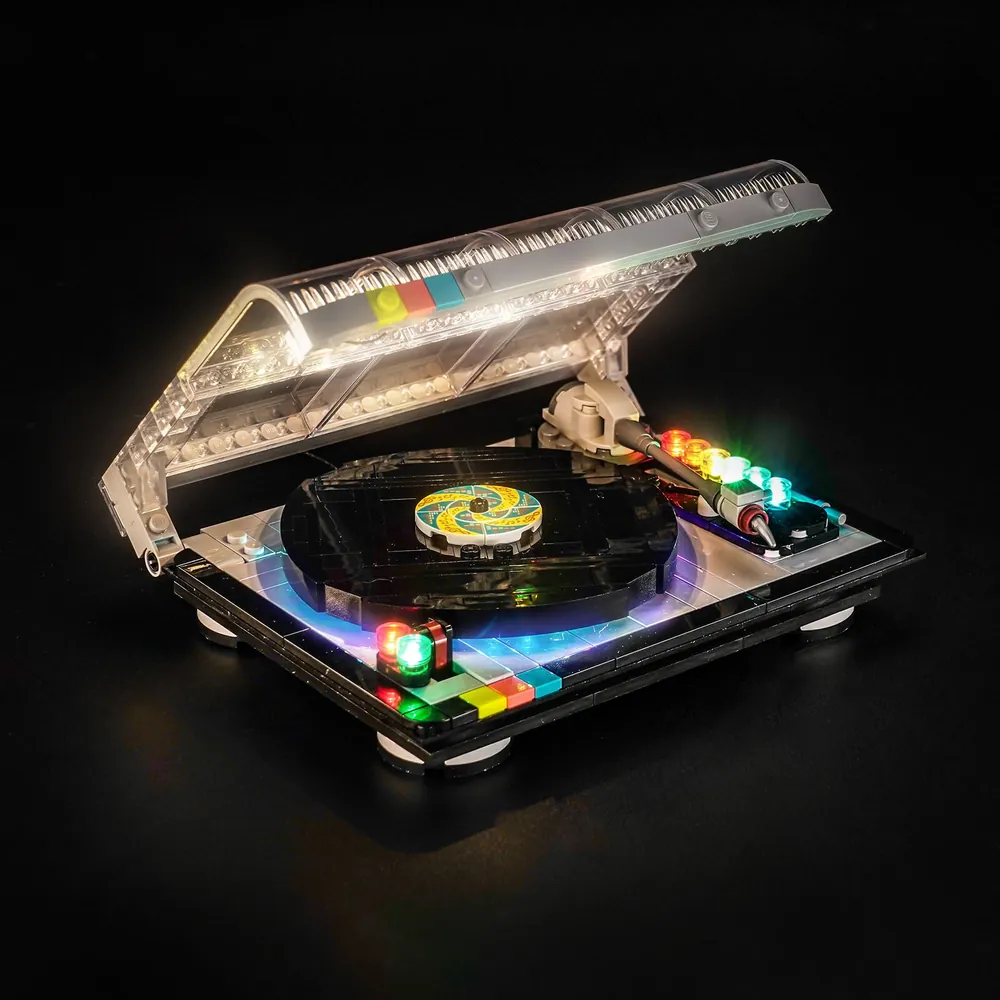 BrickBling LED kit for LEGO Retro Record Player 40699 with micro-LEDs lighting the turntable