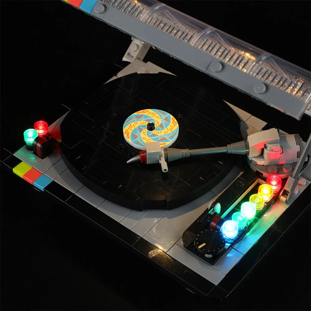 LEGO Retro Record Player 40699 with Lightailing lights on the record