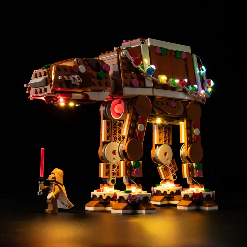 Game of Bricks expansion board lighting for Gingerbread AT-AT