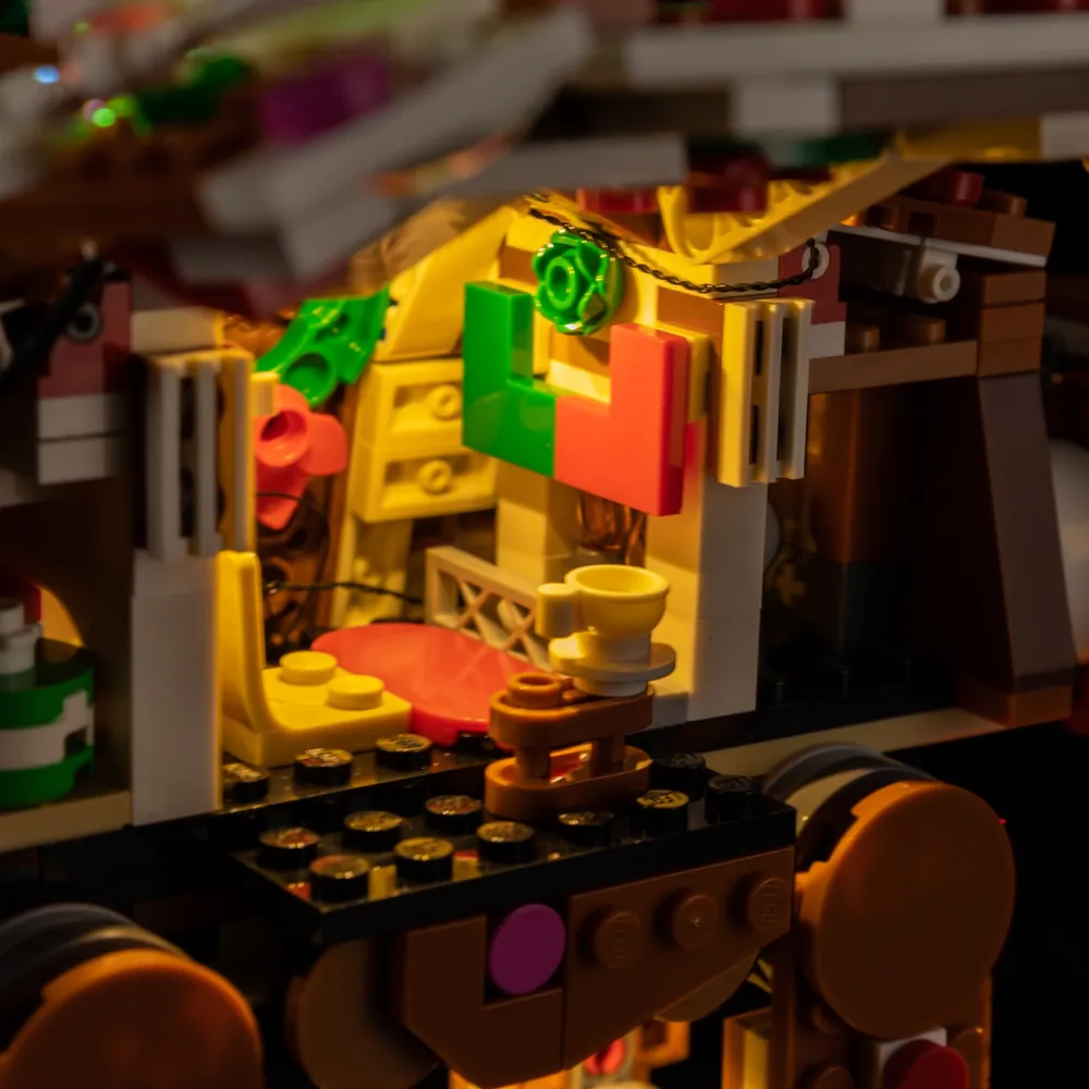 LEGO Gingerbread AT-AT with Game of Bricks remote lighting
