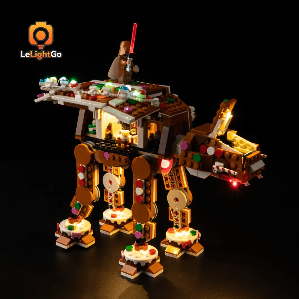 LeLightGo micro-LEDs highlighting Gingerbread AT-AT features