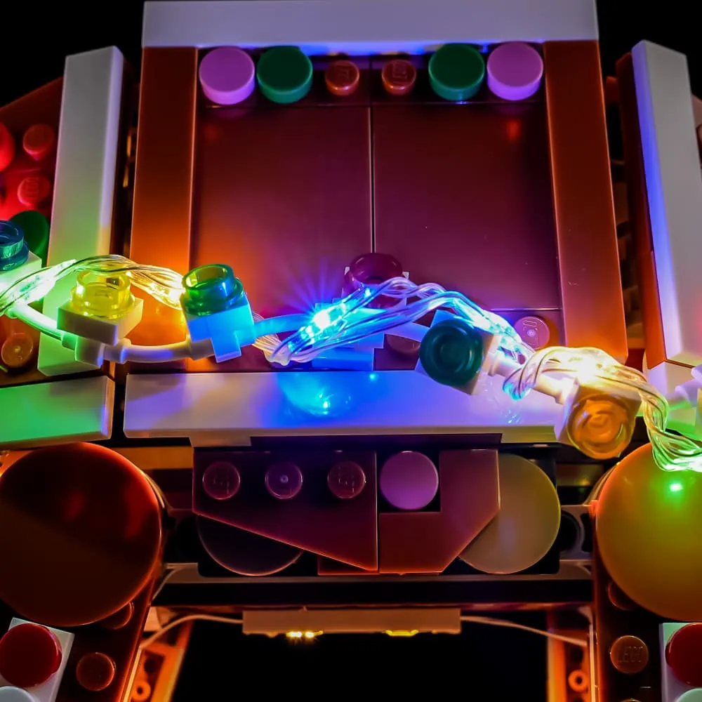 LEGO Gingerbread AT-AT illuminated with Lightailing harness