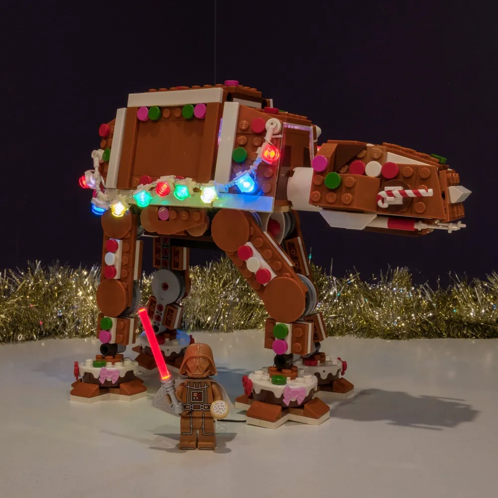 Light My Bricks premium DIY lighting bundle for Gingerbread AT-AT