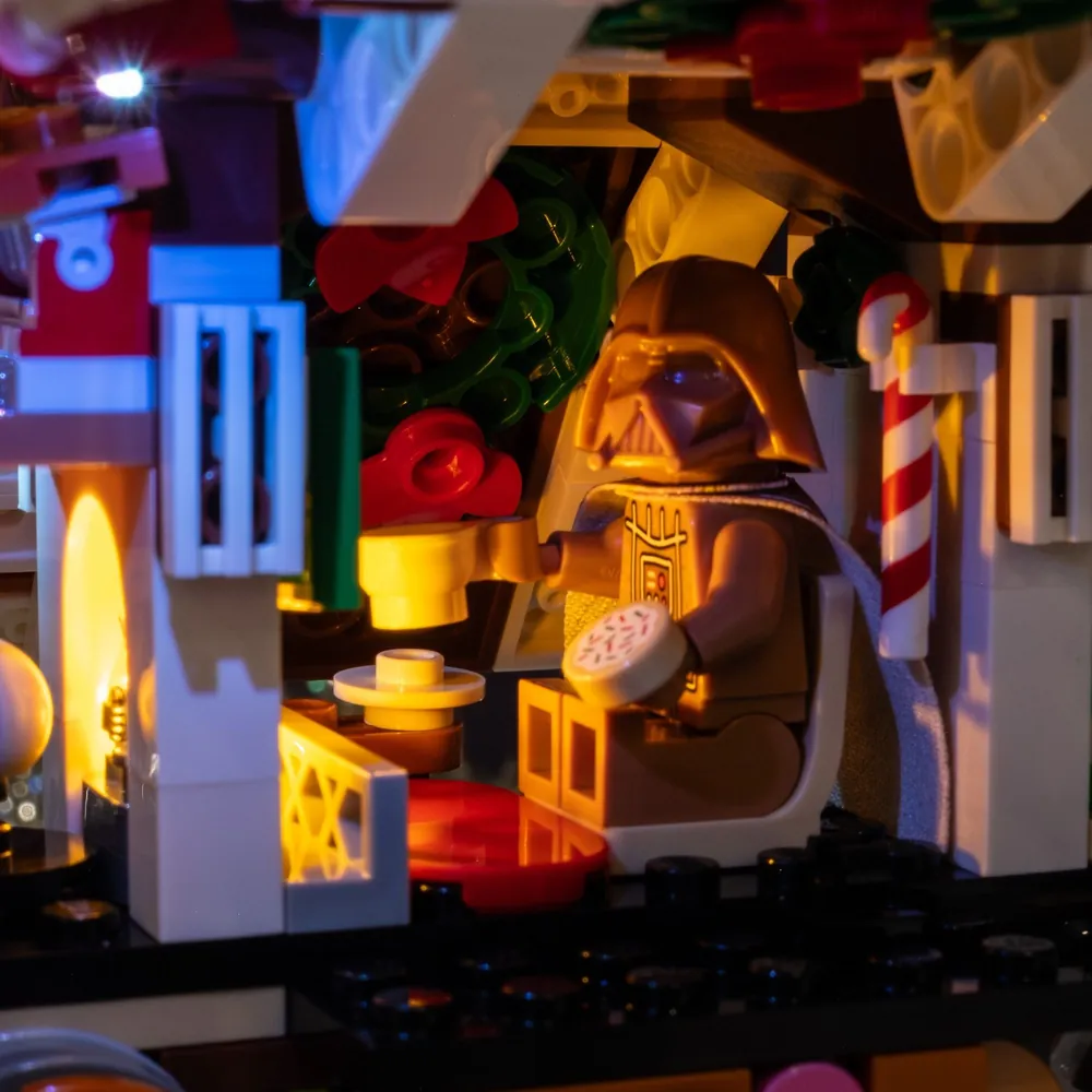 LEGO Gingerbread AT-AT with premium Light My Bricks illumination