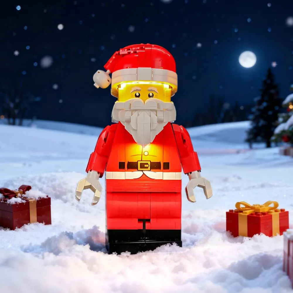 Lightailing LED kit for LEGO 40820 with pre-soldered harness and bright Santa display