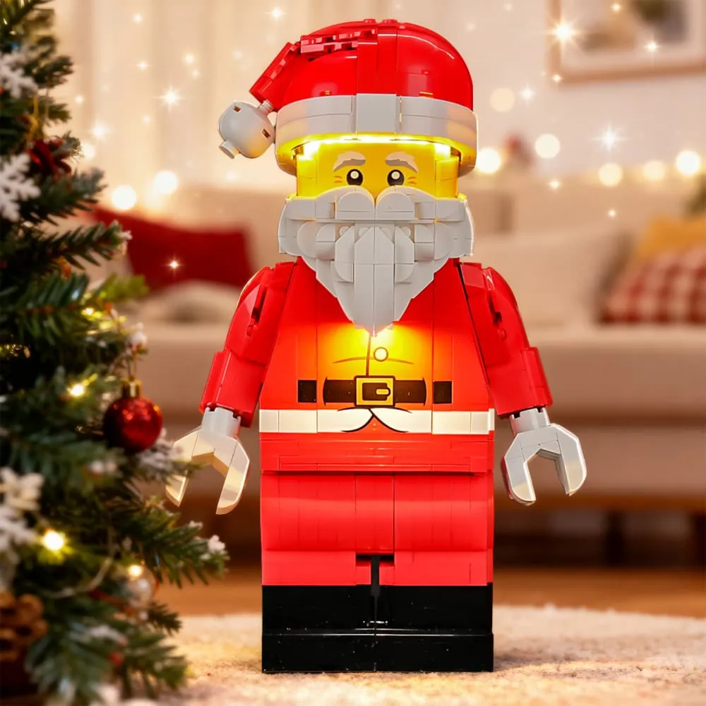 Lightailing LED lighting effect on LEGO 40820 showing vibrant red and white