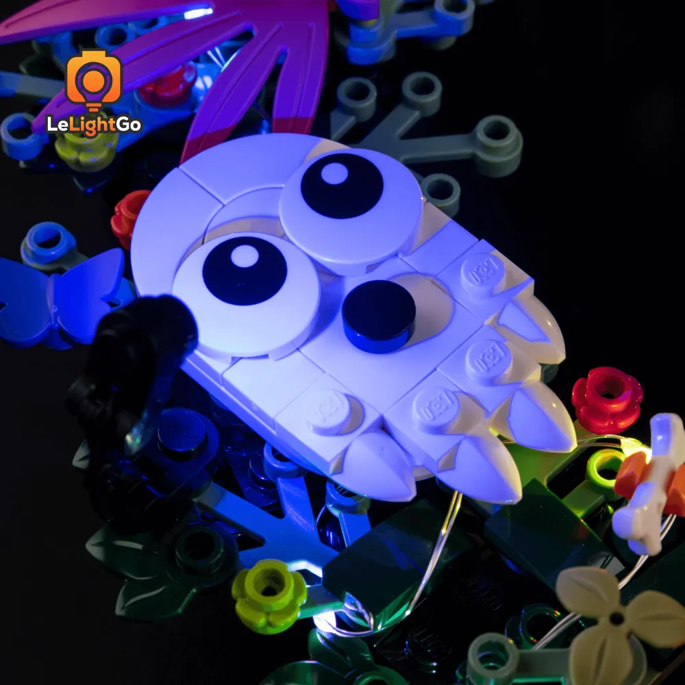 Micro-LED placement on LEGO Halloween Wreath