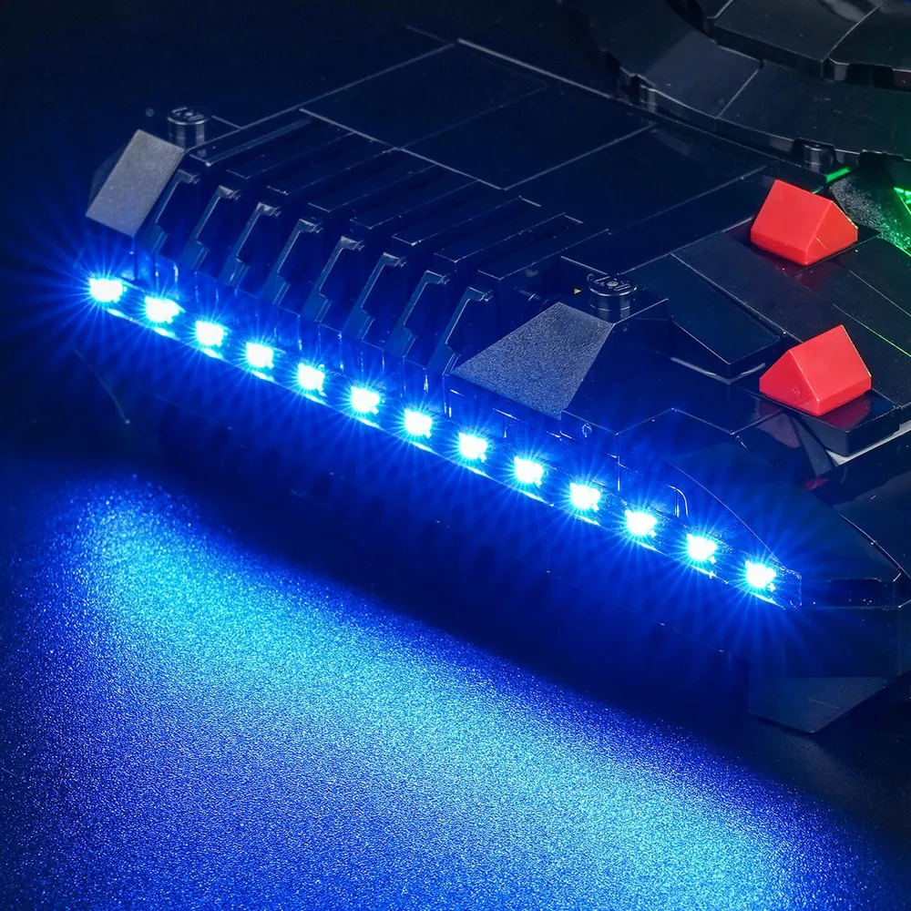 LEGO SEGA Genesis 40926 with BrickBling light kit in a dark room