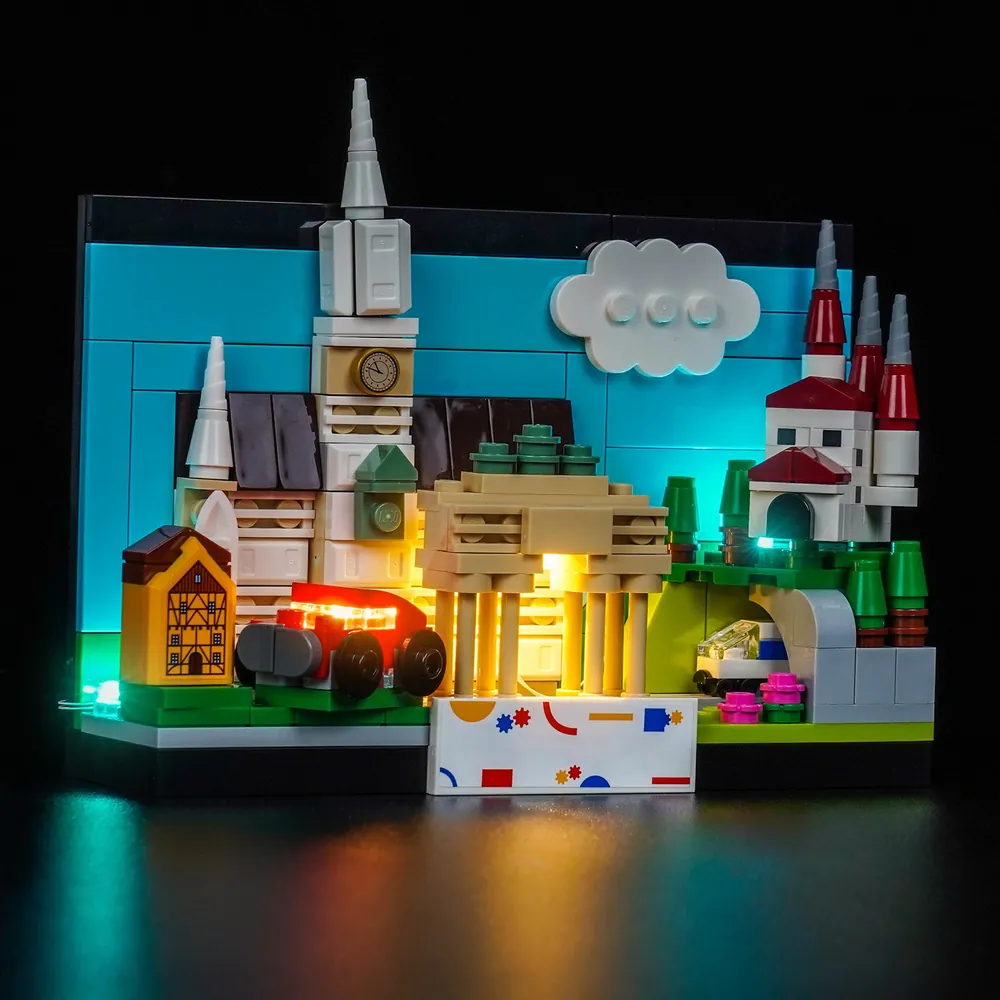 LEGO Germany Postcard 40954 with BrickBling lighting installed