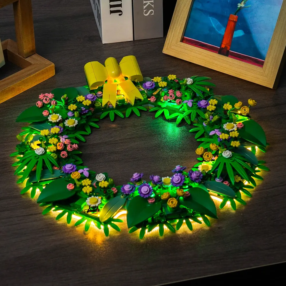 LEGO Spring Wreath 40957 with BrickBling Upgraded Version lights