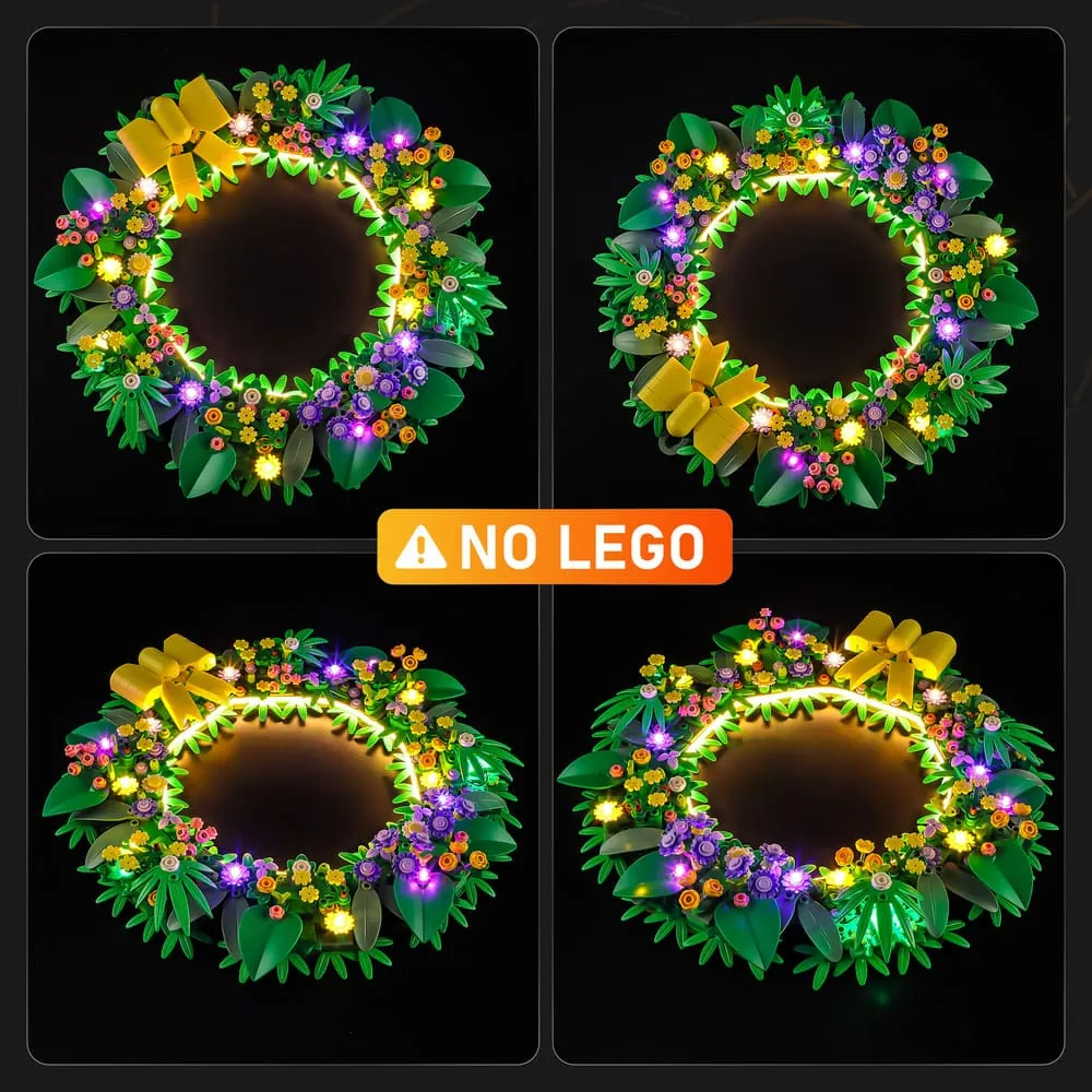 LEGO Spring Wreath 40957 with Lightailing warm glow
