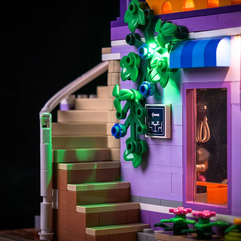 BrickBling LED kit for LEGO 41747, showing modular wires and remote control variant
