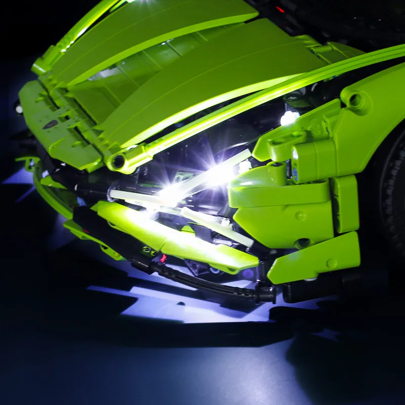 Close-up of BrickBling micro-LEDs installed in the Sián's engine bay