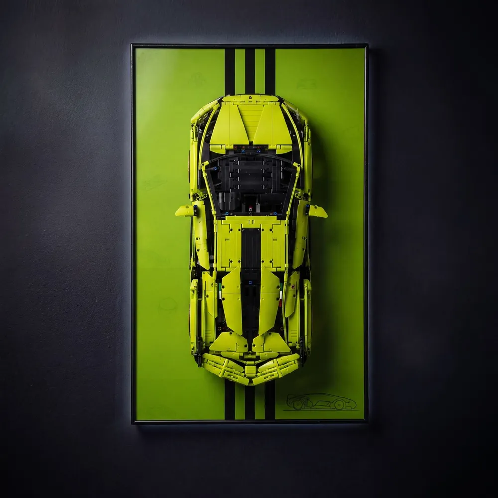 Game of Bricks wall-mount display with integrated lighting for LEGO Lamborghini Sián