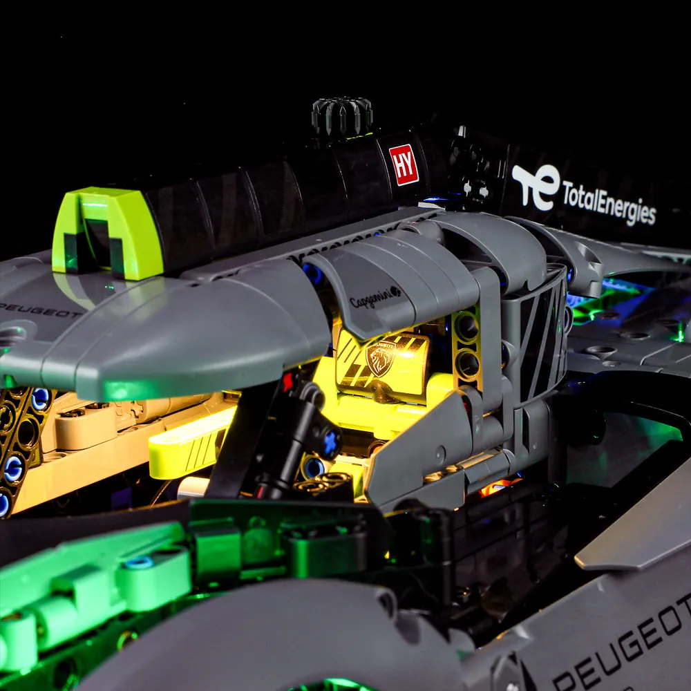 Detail of Lightailing pre-soldered wires on LEGO Peugeot 9X8