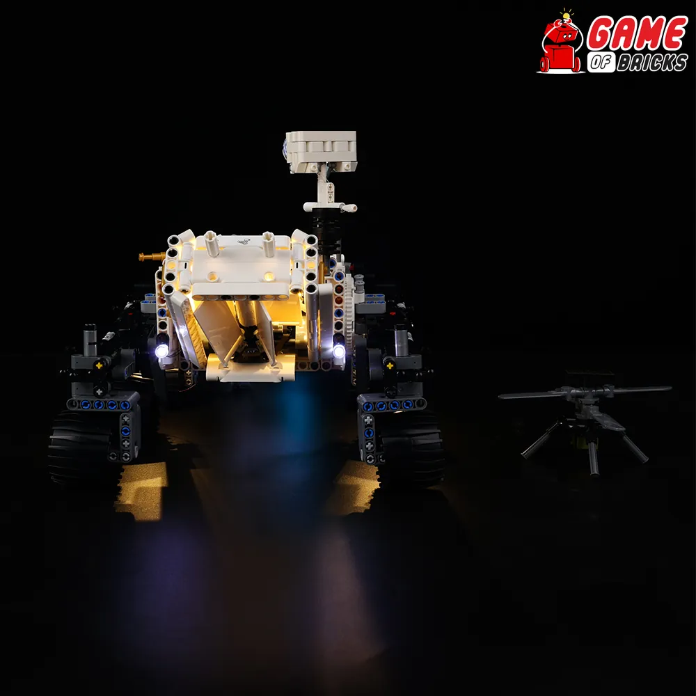 Game of Bricks module boards lighting LEGO Mars rover wheels