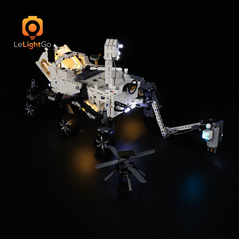 LeLightGo LED kit for LEGO 42158 Mars Rover with camera mast lit