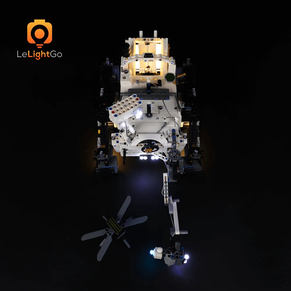 LeLightGo micro-LEDs on LEGO Mars rover scientific tools