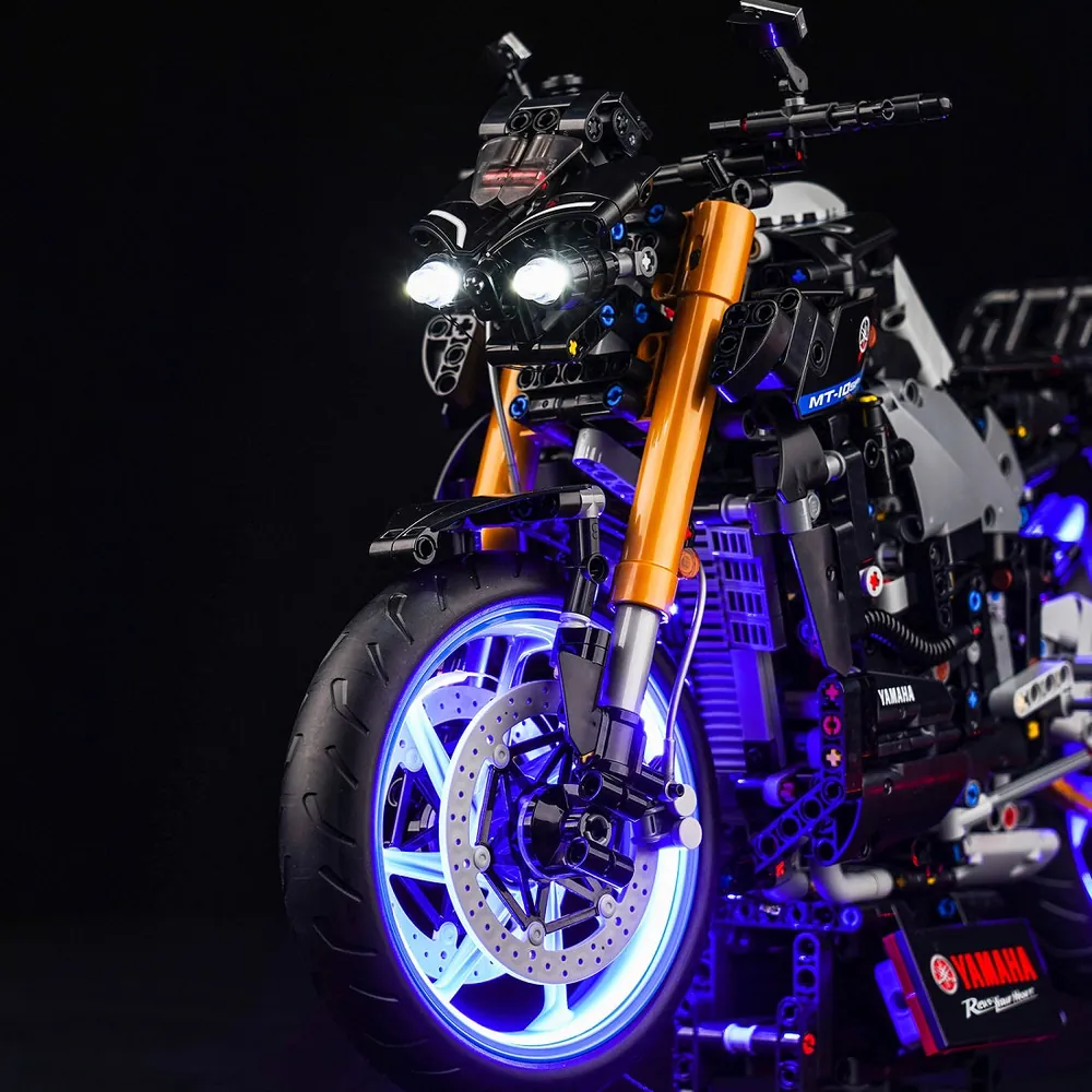 BrickBling modular micro-LED wiring for LEGO Technic motorcycle