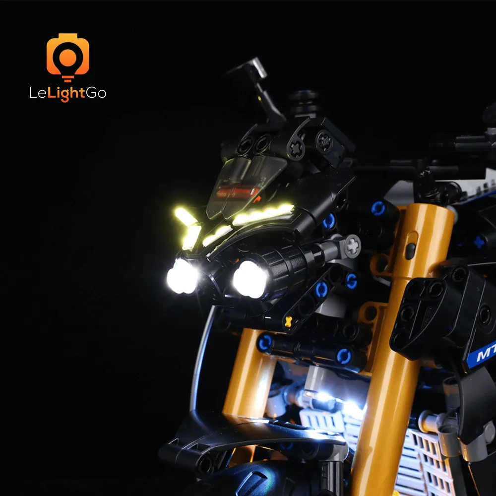 LeLightGo micro-LED components for LEGO Technic motorcycle