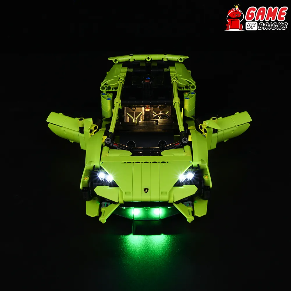 Game of Bricks remote variant lighting effects on LEGO Huracán Tecnica