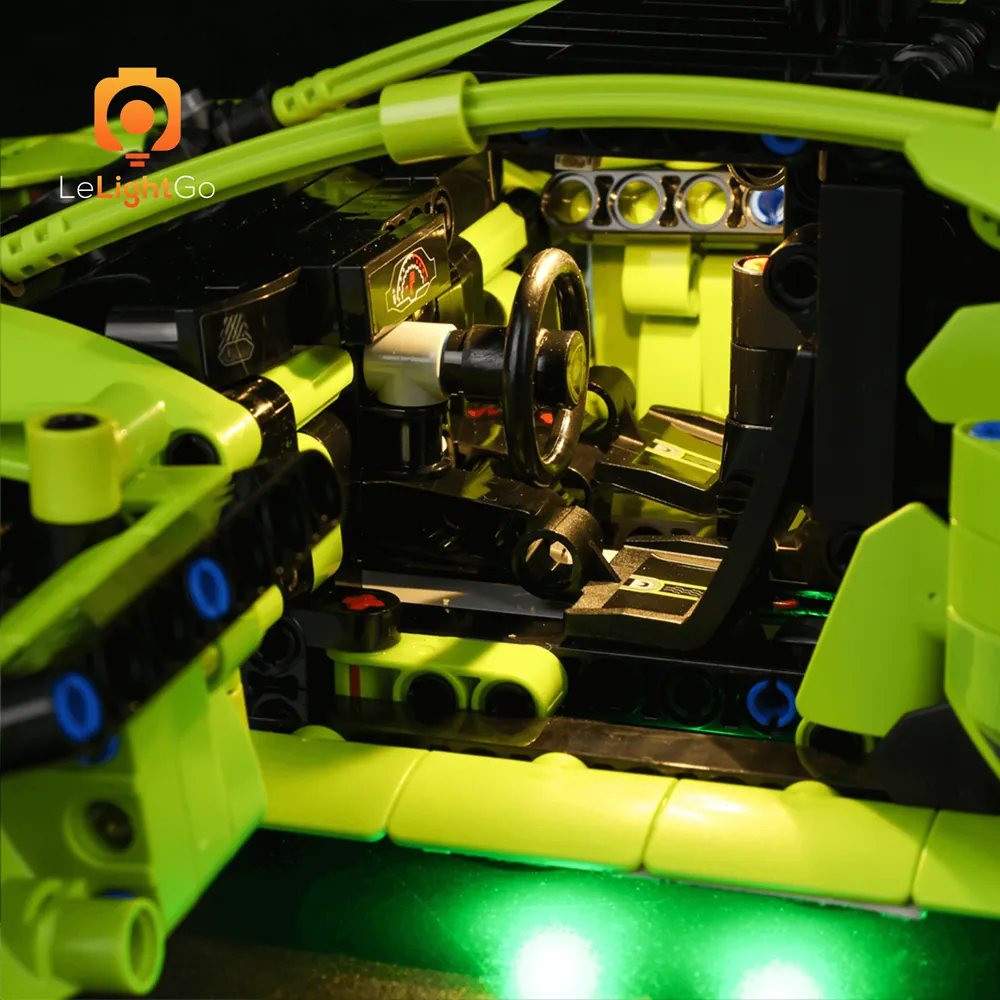 LeLightGo remote-controlled lighting on LEGO Huracán Tecnica