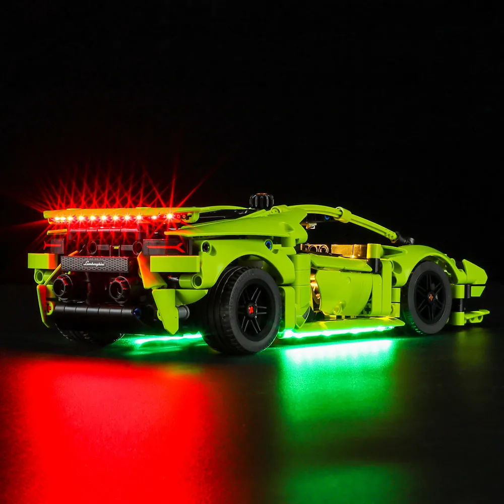 Lightailing lighting on LEGO Huracán Tecnica with thick wires