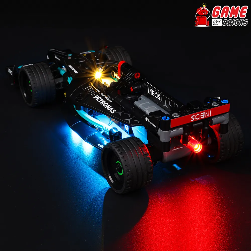 Game of Bricks LED light kit for LEGO Technic Mercedes-AMG F1 W14 with expansion boards