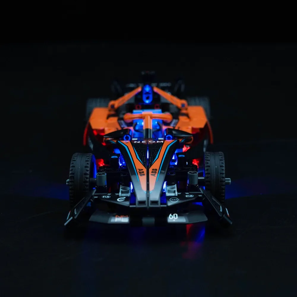Close-up of BrickBling micro-LEDs on the McLaren Formula E