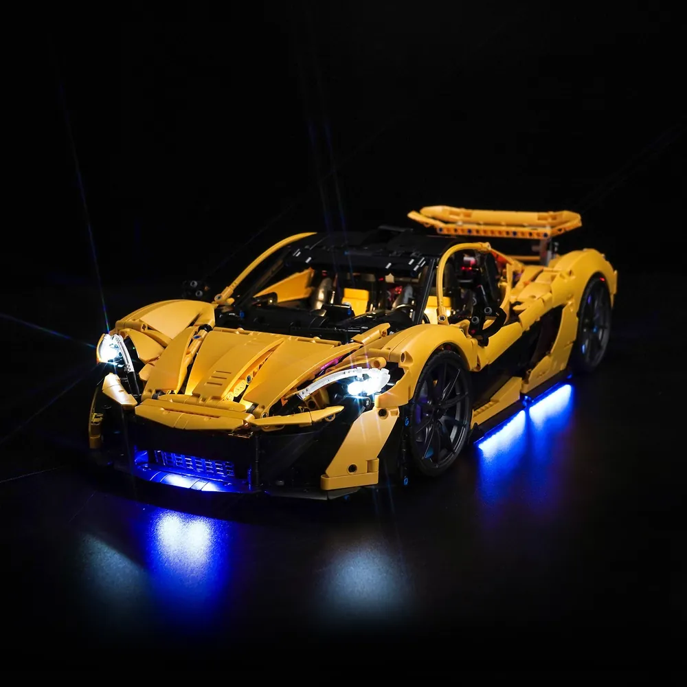 BrickBling LED kit for LEGO Technic McLaren P1 42172 highlighting engine and headlights