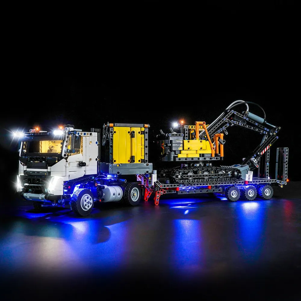 BrickBling LED light kit for LEGO Technic Volvo FMX Truck and EC230 Electric Excavator 42175 with modular micro-LEDs