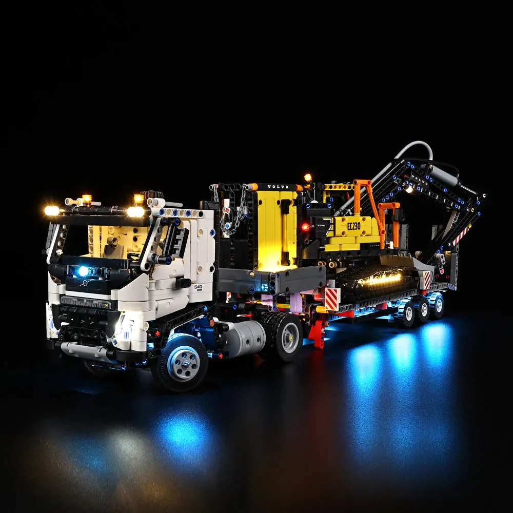 Game of Bricks LED expansion boards for LEGO Technic Volvo FMX Truck and EC230 Electric Excavator 42175