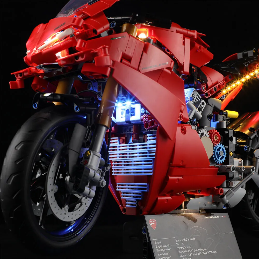 Lightailing light kit wires connecting under the LEGO Ducati seat