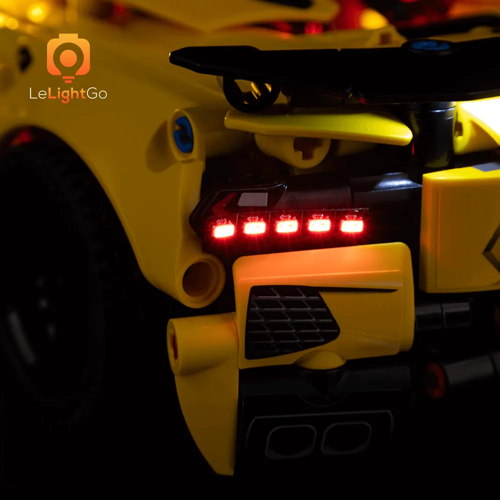 Modular micro-LEDs from LeLightGo for LEGO Corvette Technic model