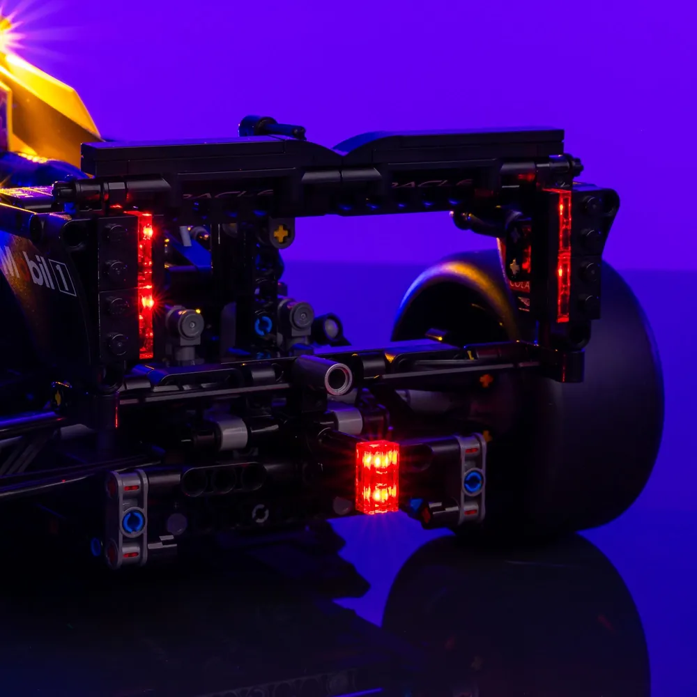 LightMyBricks median price lighting for LEGO RB20 F1 car
