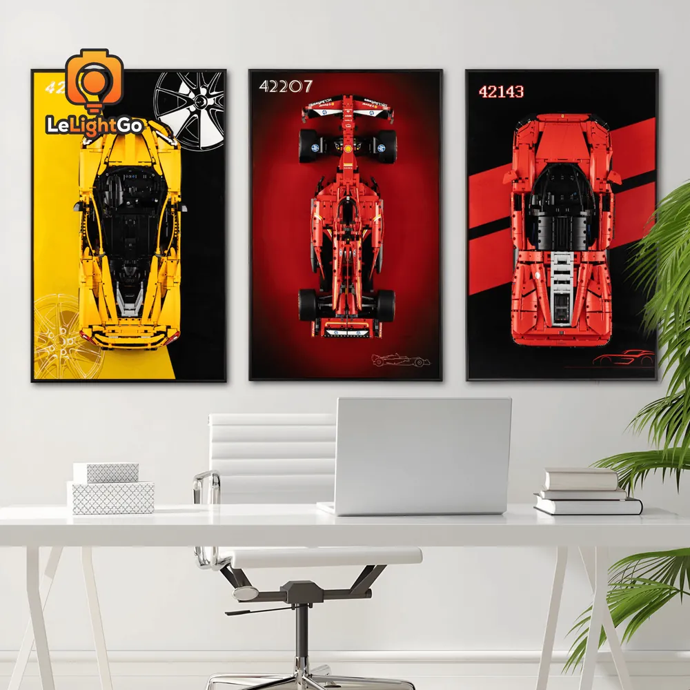 LeLightGo light kit for LEGO Technic Ferrari with thin wires