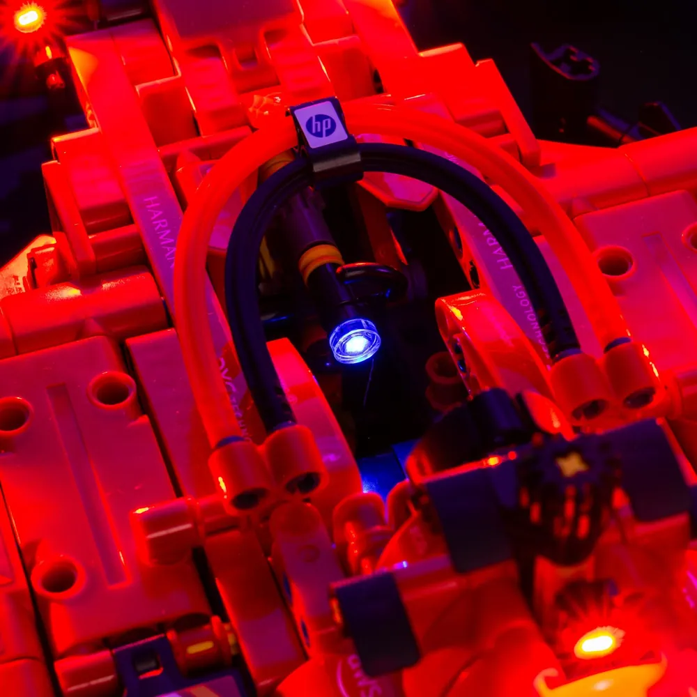 Light My Bricks installation on Ferrari F1 engine bay