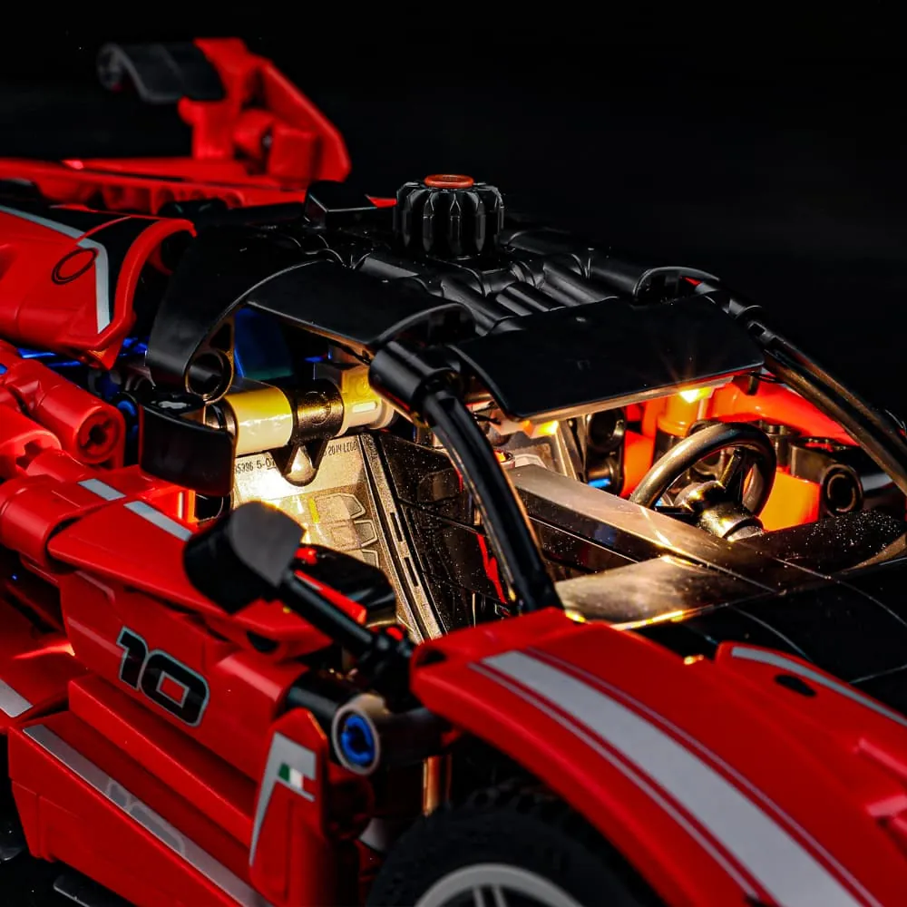 Lightailing harness routing along LEGO Ferrari FXX K chassis