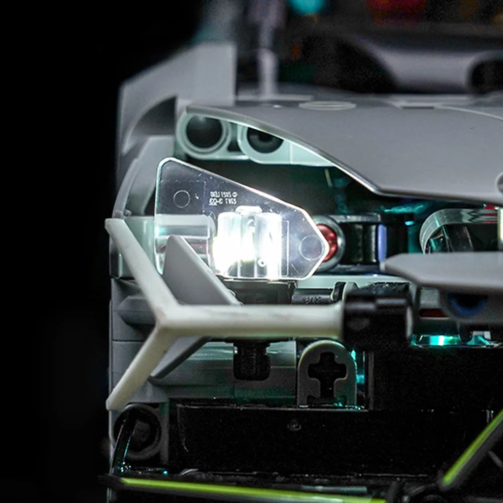 BrickBling modular micro-LEDs on LEGO Technic Revuelto headlights