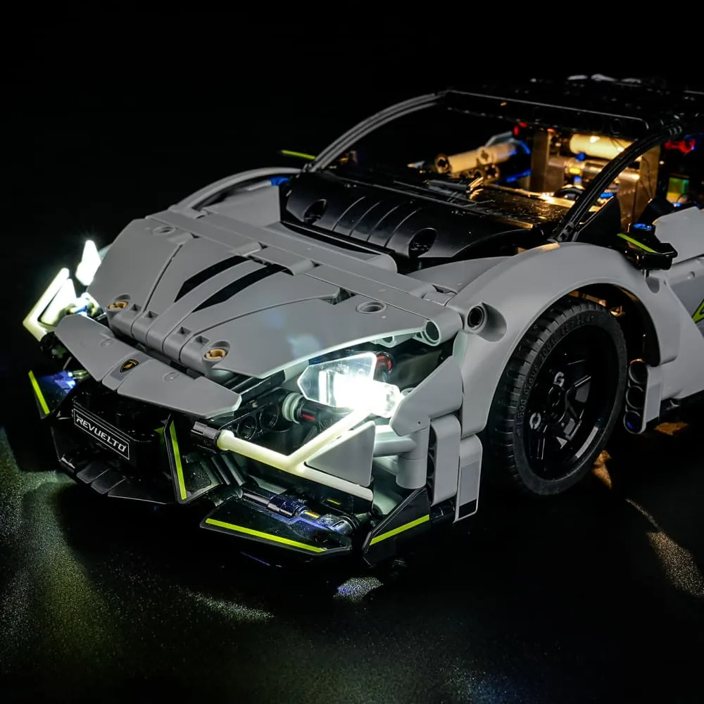 Lightailing integrated LED wires on LEGO Technic Revuelto taillights