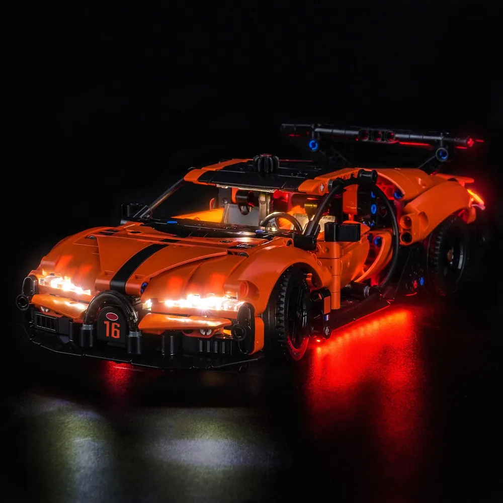 BrickBling LED kit for LEGO Technic Bugatti Chiron Pur Sport illuminating headlights and taillights