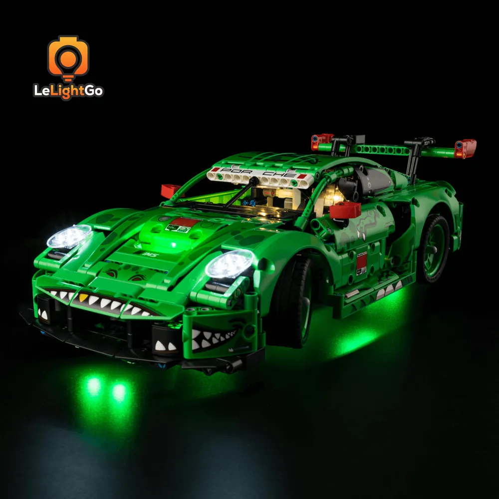 LeLightGo LED lighting kit for LEGO Porsche 911 GT3 R REXY 42224 with touch and remote options