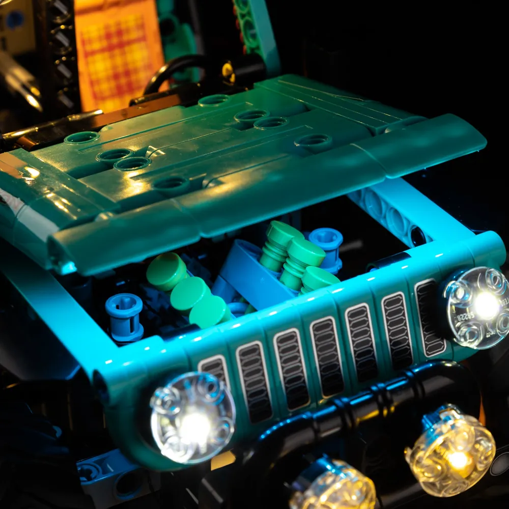 Game of Bricks modular expansion boards on LEGO Jeep Rubicon