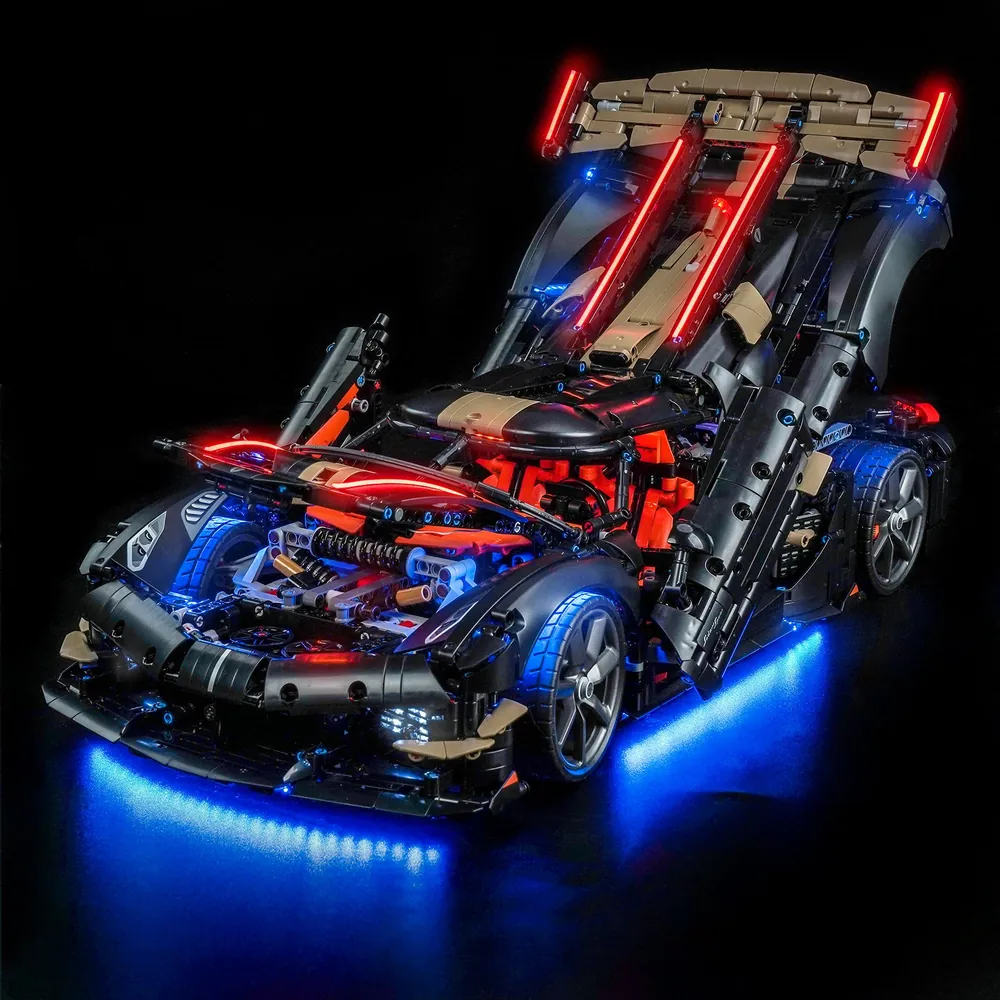 Modular micro-LEDs from BrickBling on LEGO Koenigsegg