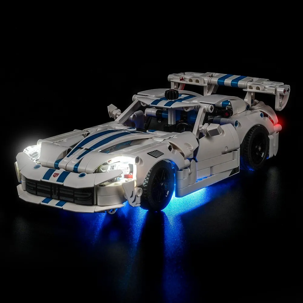 BrickBling lighting kit for LEGO Technic Dodge Viper GTS-R car headlights and taillights glow