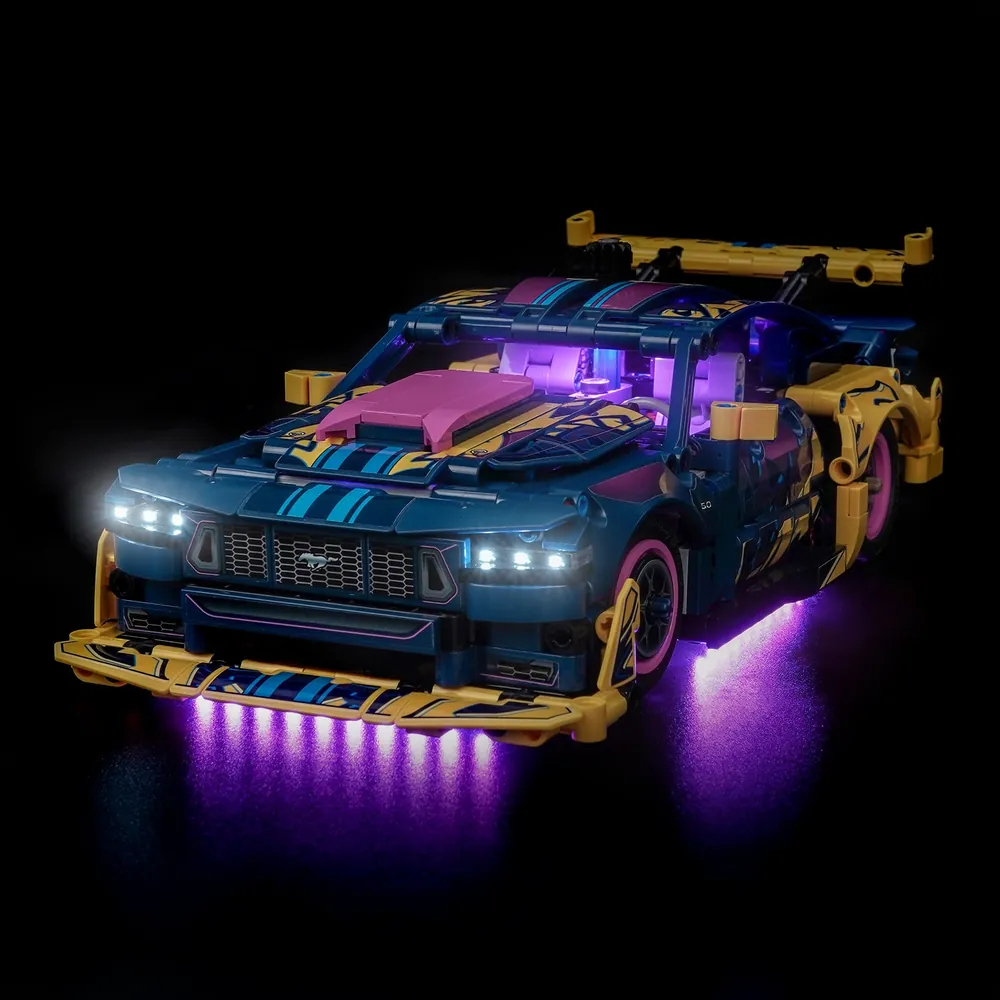 BrickBling LED kit for LEGO Technic Ford Mustang GT 42236 with modular micro-LEDs and remote control