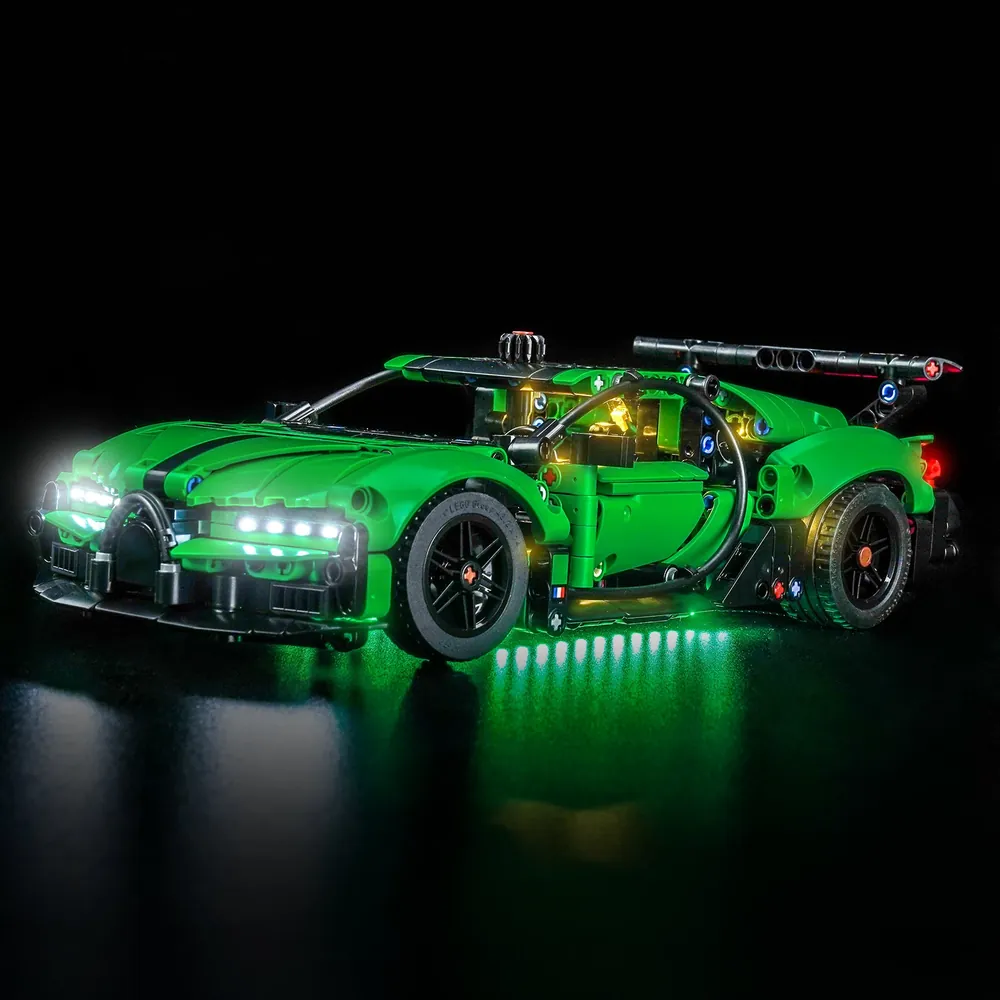 Remote control variant of BrickBling LED kit for LEGO Technic Green Bugatti Chiron Pur Sport 42241